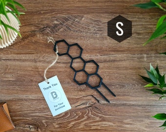 Honeycomb Indoor Houseplant Trellis, Indoor Plant Stake, Trellis For Climbing Plants, S Size, Black Trellis, 3D Printed