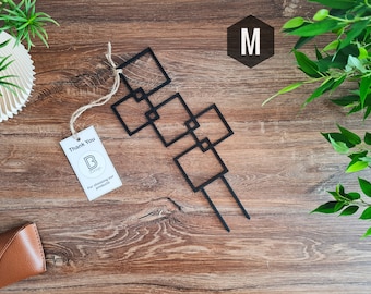 Square Indoor Houseplant Trellis, Indoor Plant Stake, Trellis For Climbing Plants, M Size, Black Trellis, 3D Printed