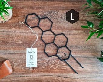 Honeycomb Indoor Zimmerpflanzen-Spare, Zimmerpflanzenstütze, Rankgitter für Zimmerpflanzen, L-Größe, schwarzes Spalier, 3D gedruckt