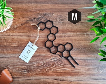 Honeycomb Indoor Indoor Houseplant Trellis, Plant Trellis For Indoor Plant, Houseplant Stake, M Size, Black Trellis, 3D Printed