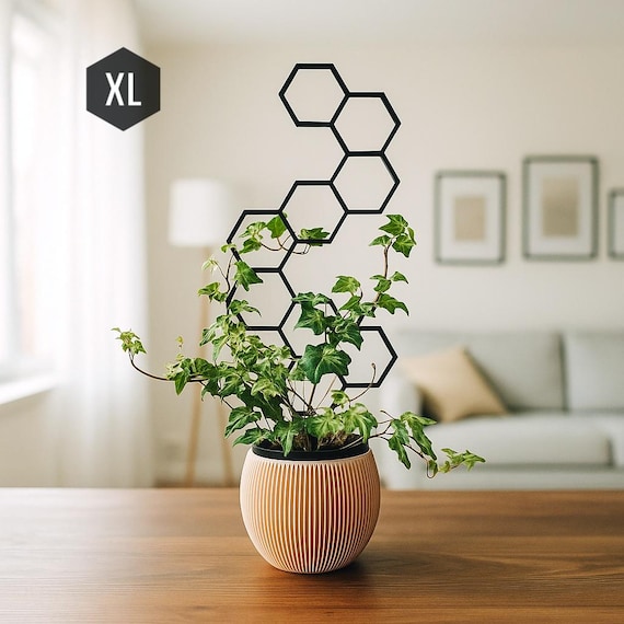 Honeycomb Indoor Houseplant Trellis, Indoor Plant Stake, Trellis for Climbing  Plants, XL Size, Black Trellis, 3D Printed - Etsy