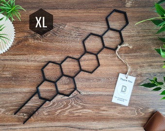 Treillis pour plante d'intérieur en nid d'abeille, tuteur pour plante d'intérieur, treillis pour plantes grimpantes, taille XL, treillis noir, imprimé 3D