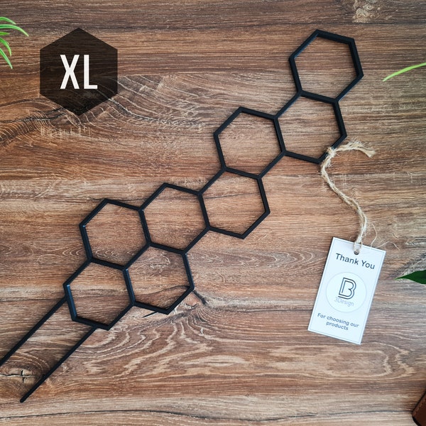 Honeycomb Indoor Houseplant Trellis, Indoor Plant Stake, Trellis For Climbing Plants, XL Size, Black Trellis, 3D Printed