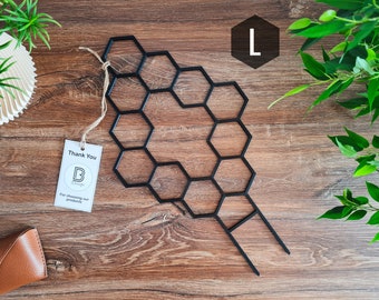 Honeycomb Indoor Houseplant Trellis, Indoor Plant Stake, Trellis For Climbing Plants, L Size, Black Trellis, 3D Printed