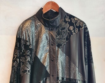 Manteau cuir spécial M Vintage, cuir rétro, daim années 80 90