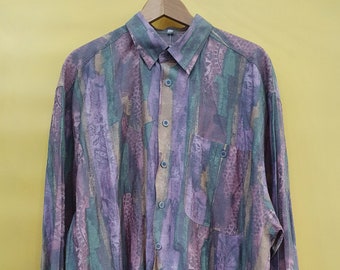 XL Vintage Hemd crazy pattern, 80s 90s