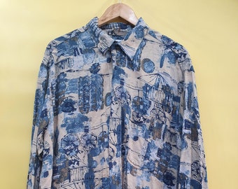 Camisa vintage XL patrón loco 80s 90s