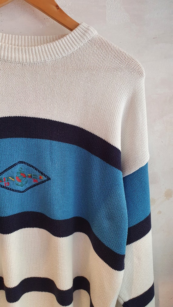 M Vintage Pullover maritim, 80s 90s - image 3