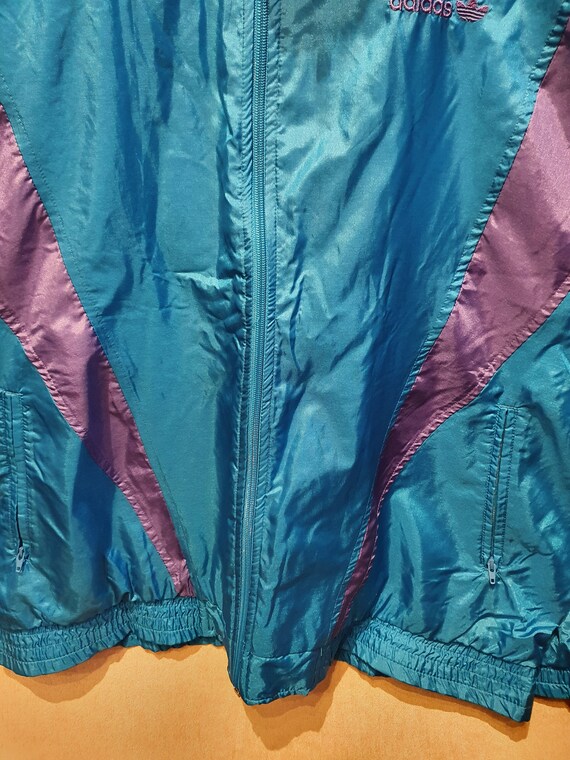 L/XL Vintage adidas track jacket turquoise, purpl… - image 5