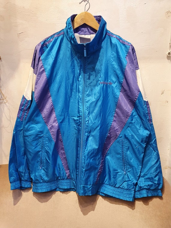 L/XL Vintage adidas track jacket turquoise, purpl… - image 1