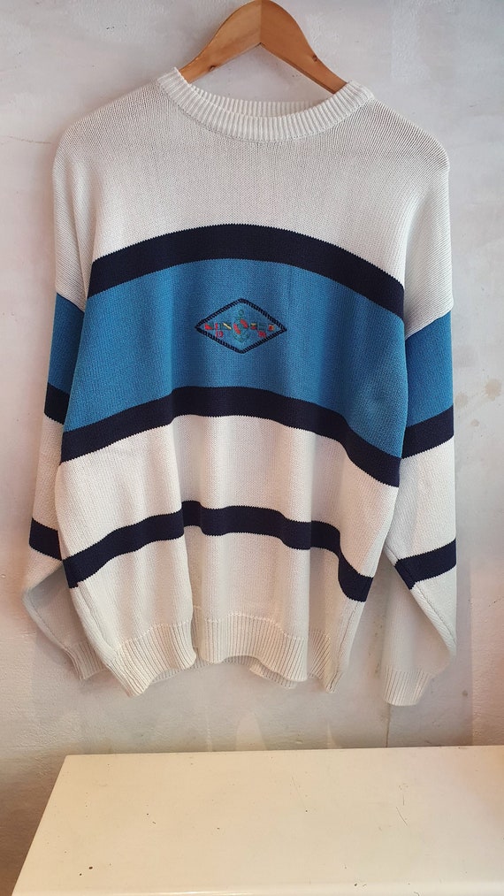 M Vintage Pullover maritim, 80s 90s - image 1