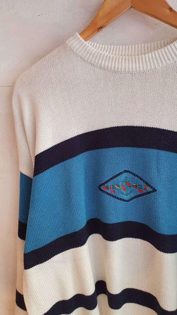 M Vintage Pullover maritim, 80s 90s - image 2