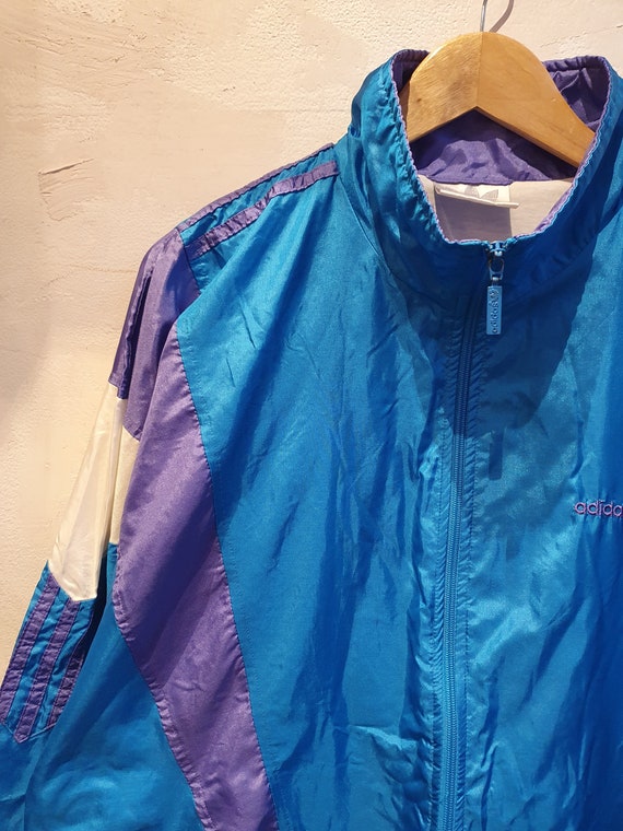 L/XL Vintage adidas track jacket turquoise, purpl… - image 3