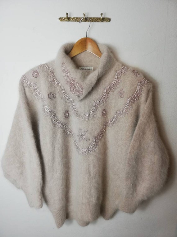 M True Vintage Sweater, Angora Flower Patterns, Re