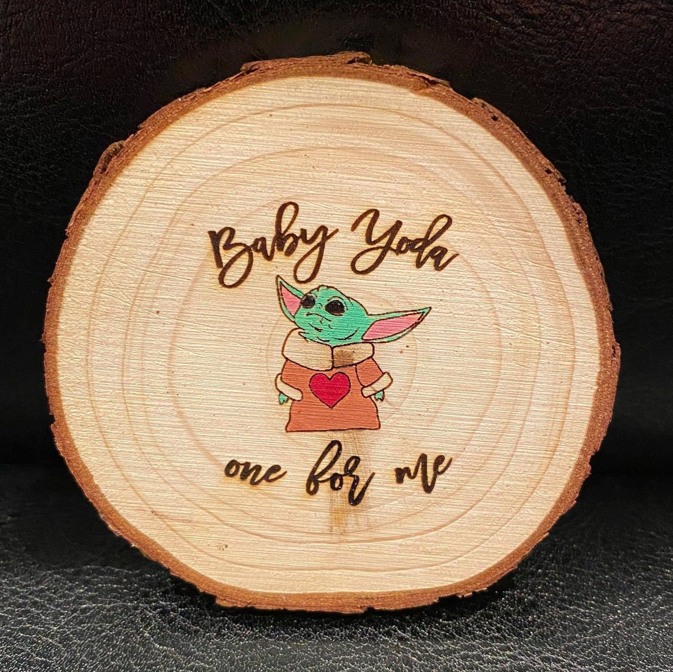 Baby Yoda One For Me Anniversary Birthday Engraved Wooden Etsy