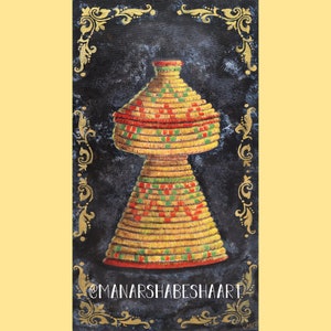 DIGITAL - Habesha Decor - Black - Habesha Style Painting - Home Decor - Wall Decor - Painting - Download / Downloadable PNG and PDF image 1