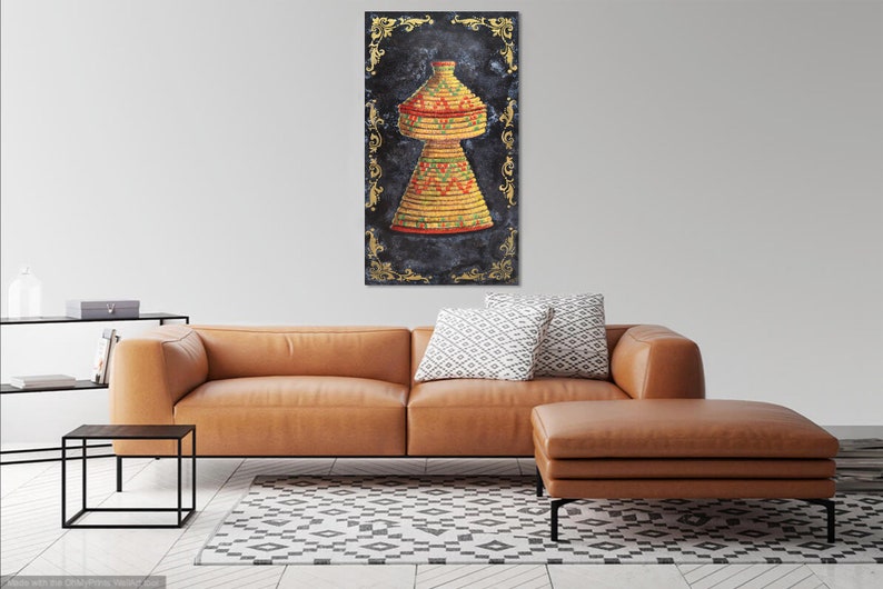 DIGITAL - Habesha Decor - Black - Habesha Style Painting - Home Decor - Wall Decor - Painting - Download / Downloadable PNG and PDF image 3