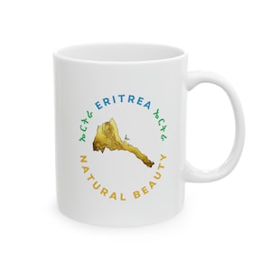 Érythrée, Habesha, Mug drapeau érythréen, carte de l'Érythrée, 11 oz