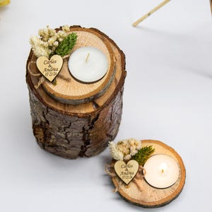 Personalized Wedding Candle Favor,Wedding Favors for Guest in Bulk Rustic Wooden Tealight holder, Rustic Wedding decor, Bridal Shower Favors