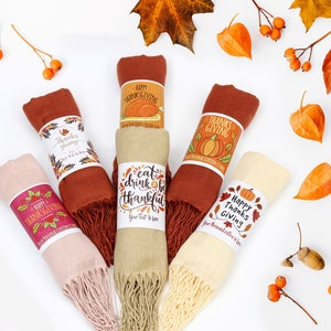 Xale de Pashmina de Ação de Graças, Pashmina Personalizada, Presentes de Pashmina de Ação de Graças, Pashminas a Granel, Lembrancinhas de Ação de Graças para Convidados, Agradecido