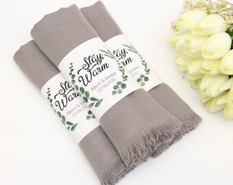 Sparkly Gray Pashmina Shawl, Personalized Bridesmaid Shawl, Bridal Shower Favors, Bridal Shrug, Pashmina Scarf, Bulk Pashmina Scarves Silver