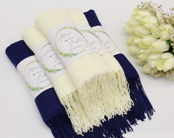 75 pcs Pashmina Shawl Wedding, Personalized Wedding Favor for Guest in Bulk, Bridal Shower Favors, Pashmina Scarf Blush, Fall Wedding Favors