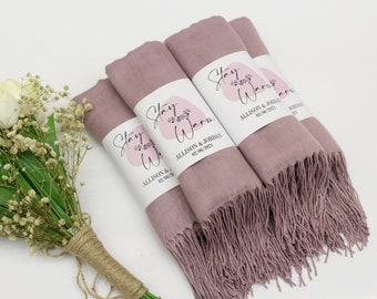 Lilac Pashmina Shawl, Bridesmaid Shawl, Wedding Favors for Guests, Pashminas in Bulk, Bridal Shower Favors, Pashmina Scarf, Wedding Pashmina