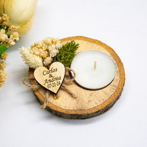 36 Photophores En Bois Brut Pour Mariage Rustique Ou EVJF - Lot De 36