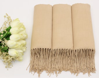 Champagne Pashmina Châle Mariage, Châle de demoiselle d’honneur personnalisé, Faveur de douche nuptiale, Faveurs de mariage pour les invités, Châle de mariage, Châle de mariée