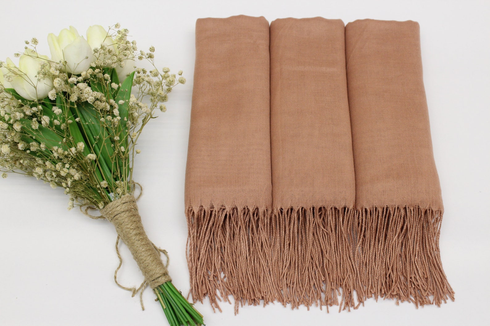 rose gold pashmina shawl