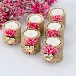 50 pezzi di bomboniere personalizzate per candele nuziali, bomboniere per ospiti all'ingrosso, regali di nozze per ospiti, matrimonio rustico, bomboniere per addio al nubilato