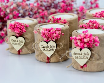 50 PCS Personalized Candle Wedding Favor, Wedding Favors for Guests in Bulk, Wedding Gifts for Guests, Rustic Wedding, Bridal Shower Favors