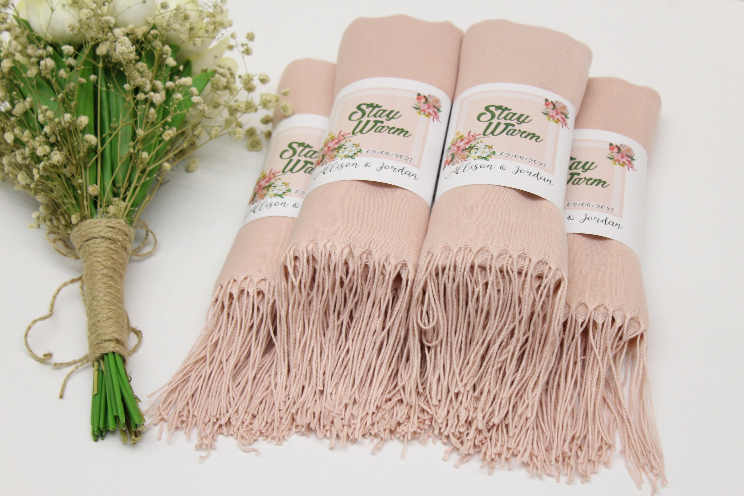 pale pink pashmina shawl