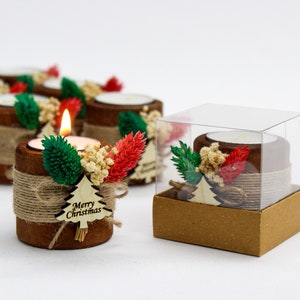 Bulk Christmas Gifts, Christmas Personalized Candle Favor, Christmas Wooden Candle Holder, Happy Holiday Favors, Merry Christmas, New Year