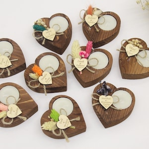 Personalized Wooden Tealight Holder, Wedding Favors for Guest in Bulk, Rustic Wedding Favors, Bridal Shower Favors, Candle Wedding Favors
