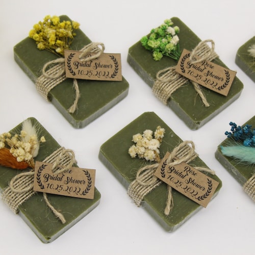 Personalized Vegan Mini Soap, Wedding Guest Gifts, Bridal Shower, Baby Shower, Baptism Favors