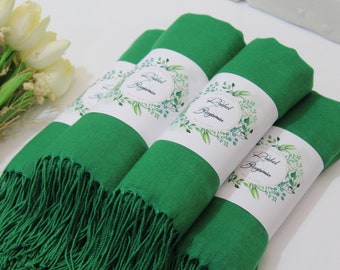 Green Pashmina Shawl: Personalized Wedding Favors