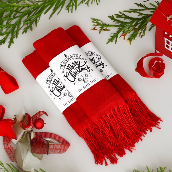 Christmas Favors for Guests, Personalized Christmas Gifts, Christmas Gifts Ideas, Bulk Christmas Gifts, Happy Holidays Scarf, Happy New Year