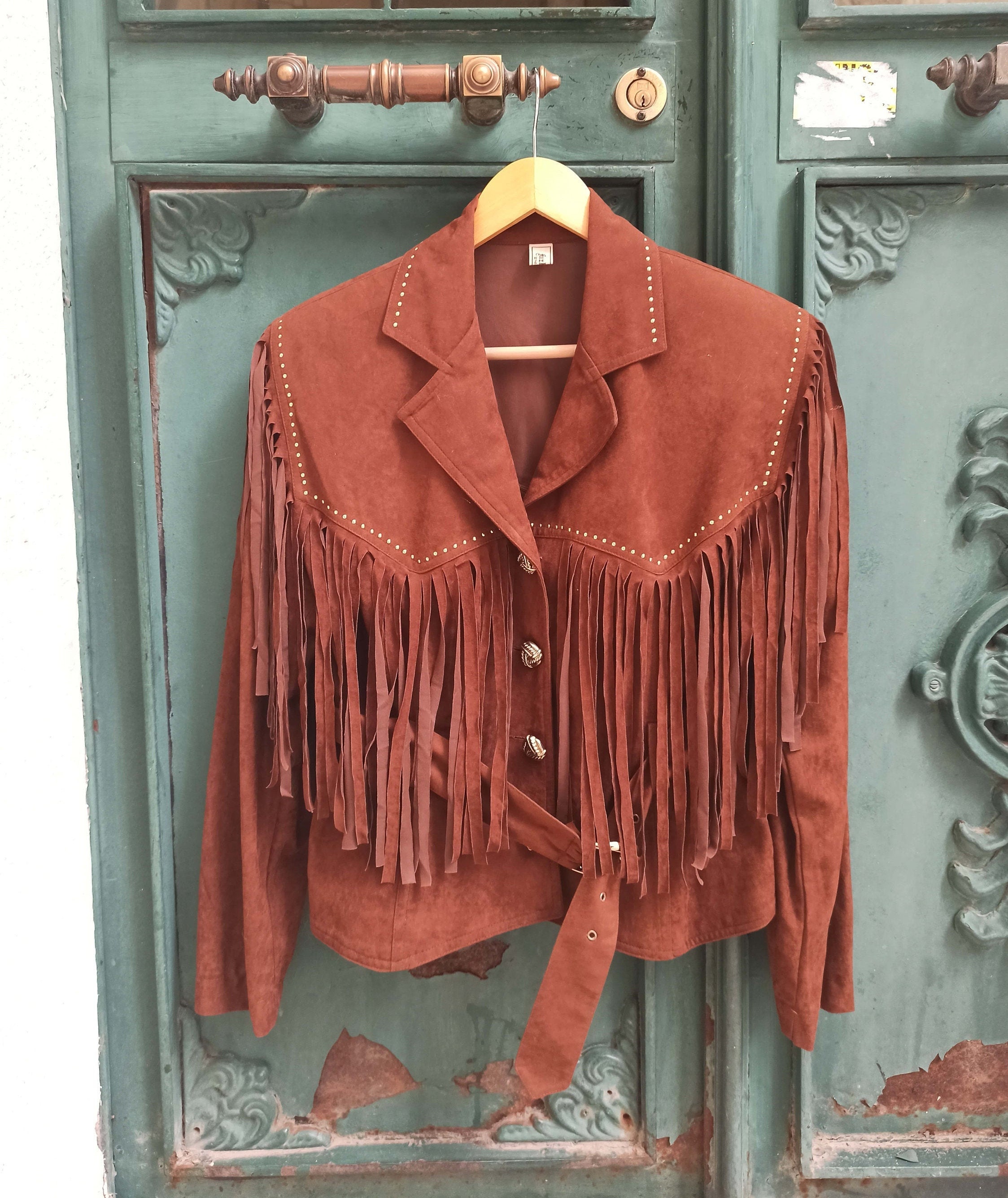 Fringe Women Jacket / Vintage Fringed Suede Leather Jacket Etsy