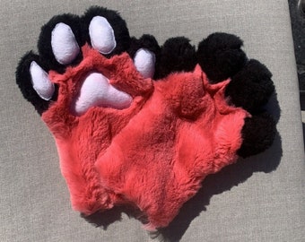 Patas de fursuit / hinchadas, rosa, negro, blanco