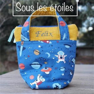 Pochette à goûter M Option Isotherme- Imperméable - POIGNÉES -Certifié contact alimentaire- Nettoyage facile.