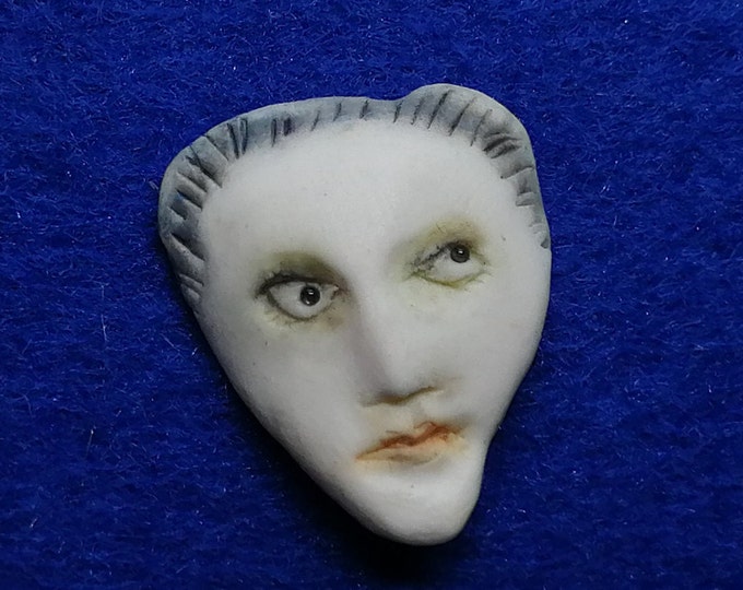 Tiny Doll Face, Polymer Clay Face Cabochon Etsy