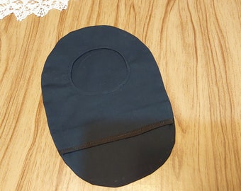 Reusable Ostomy Bag Cover, Solid Black Cotton Pouch