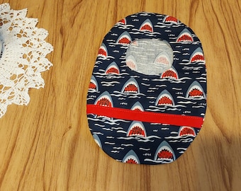 Shark Print Stoma Bag Cover, Washable Ostomy Support
