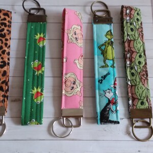 Key fob wristlet, handmade key fob, fabric key fob,key holder,gift for man,woman,kids,key wristlet