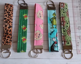 Key fob wristlet, handmade key fob, fabric key fob,key holder,gift for man,woman,kids,key wristlet