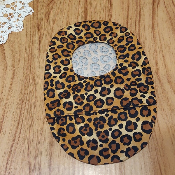 Stoma bag cover, ostomy/ileostomy/colostomy bag cover, reusable, leopard print