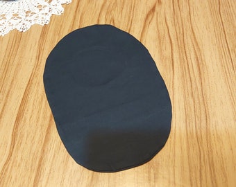 Reusable Ostomy Bag Cover, Solid Black Cotton Pouch