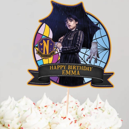 Wednesday Printable Cake Topper Wednesday Addams Birthday Etsy