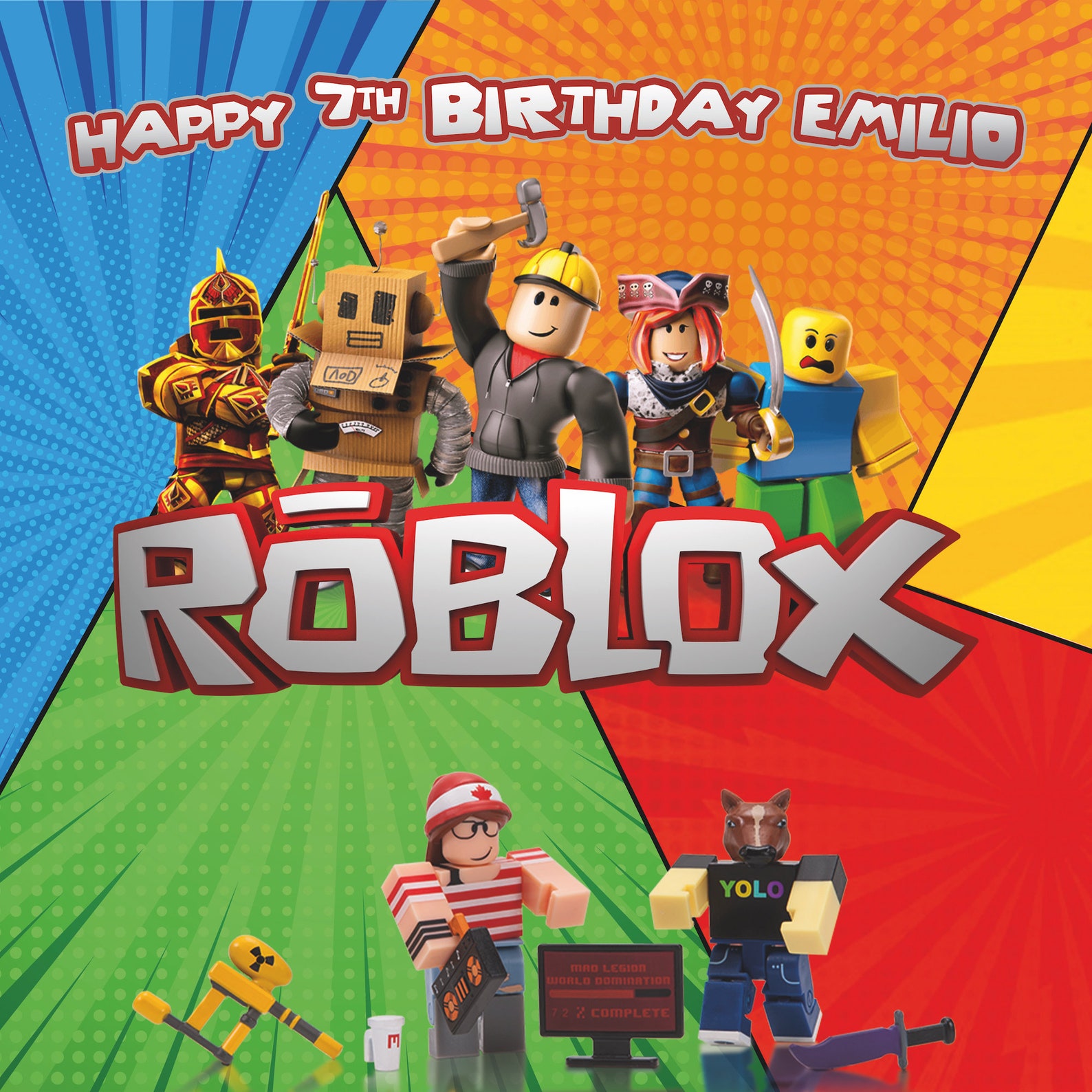Roblox Birthday Backdroproblox Birthday Bannerroblox | Etsy